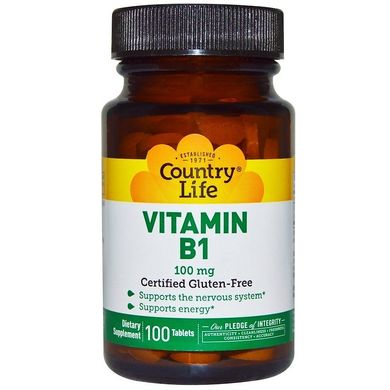 Country Life Вітамин В-1 100 мг 100 таблеток