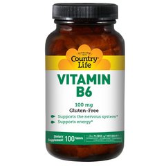 Country Life Вітамін В-6 100 мг 100 таблеток