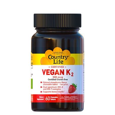Country Life Витамин K-2 500 мкг 60 капсул