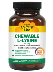 Country Life L-лизин 600 мг 60 жевательных таблеток