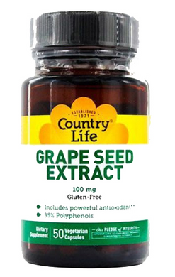 Country Life Екстракт виноградних кісточок 100 мг 50 капсул