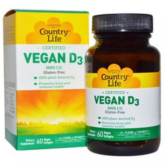 Country Life Витамин D3 5000 МЕ 60 капсул